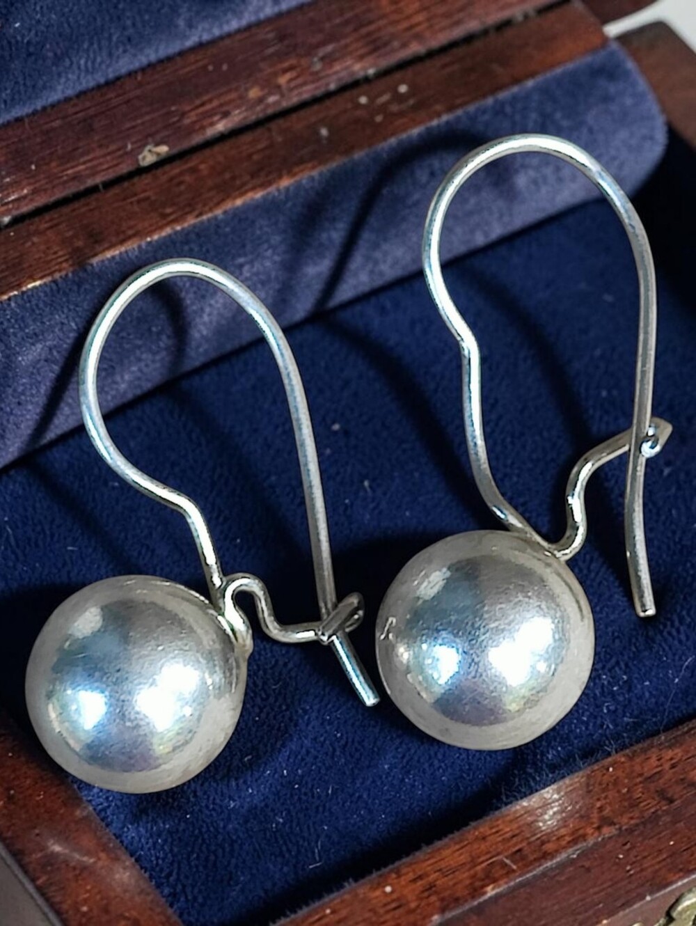 Vintage Sterling Balls Earrings